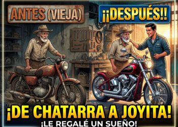 Un mecánico transforma la motocicleta de un hombre pobre en una completamente nueva.